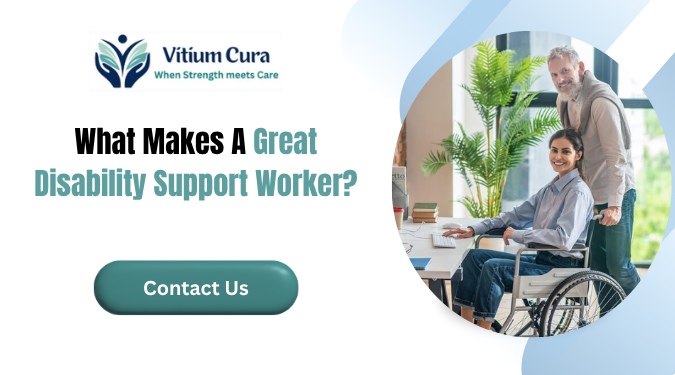 Promotional image featuring dedicated support workers assisting a wheelchair user in a professional setting, highlighting compassionate and person-centred disability support.